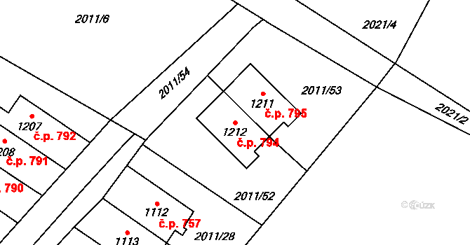 Rtyně v Podkrkonoší 794 na parcele st. 1212 v KÚ Rtyně v Podkrkonoší, Katastrální mapa