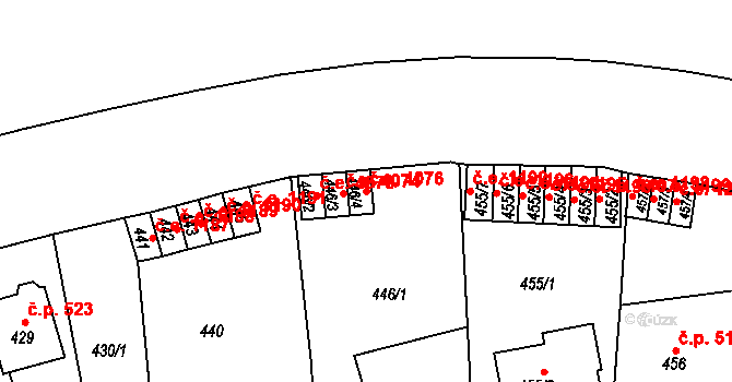 Střekov 4076, Ústí nad Labem na parcele st. 446/4 v KÚ Střekov, Katastrální mapa