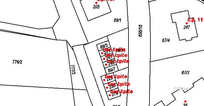 Klopina 43662242 na parcele st. 221 v KÚ Klopina, Katastrální mapa