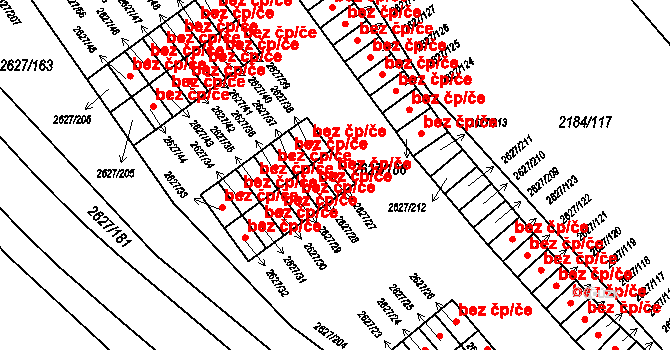 Opava 43818242 na parcele st. 2627/27 v KÚ Opava-Předměstí, Katastrální mapa