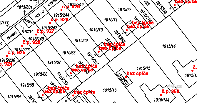 Třeboň 47481242 na parcele st. 1915/257 v KÚ Třeboň, Katastrální mapa