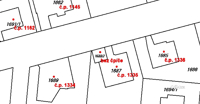 Praha 47753242 na parcele st. 1688/2 v KÚ Břevnov, Katastrální mapa
