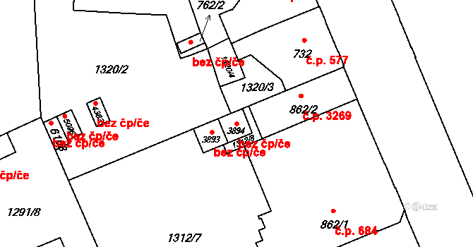 Šumperk 48980242 na parcele st. 3894 v KÚ Šumperk, Katastrální mapa