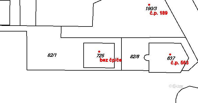 Lysá nad Labem 49836242 na parcele st. 725 v KÚ Litol, Katastrální mapa