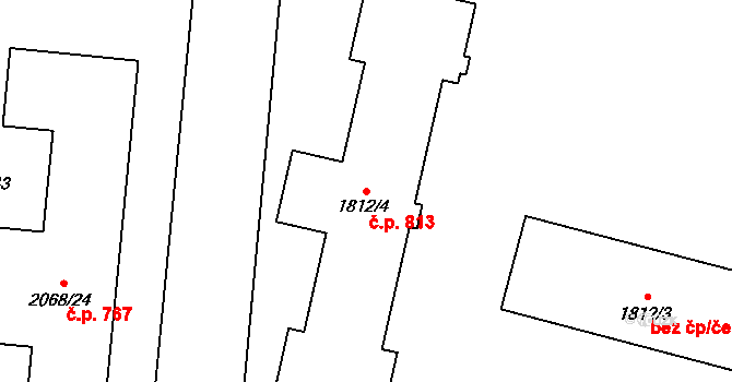 Beroun-Město 813, Beroun na parcele st. 1812/4 v KÚ Beroun, Katastrální mapa