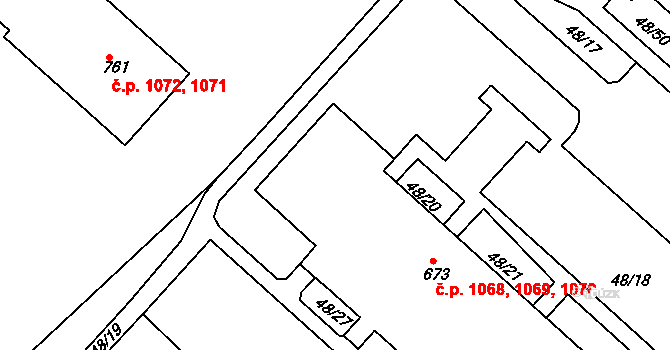Kralupy nad Vltavou 1068,1069,1070 na parcele st. 673 v KÚ Lobeč, Katastrální mapa