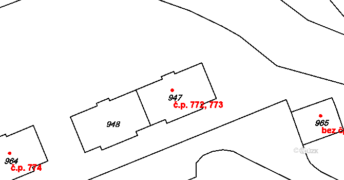 Nýrsko 772,773 na parcele st. 947 v KÚ Nýrsko, Katastrální mapa