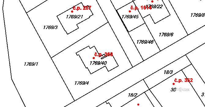 Rumburk 90515242 na parcele st. 1769/4 v KÚ Rumburk, Katastrální mapa