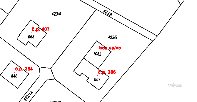 Mladé Buky 97841242 na parcele st. 1082 v KÚ Mladé Buky, Katastrální mapa