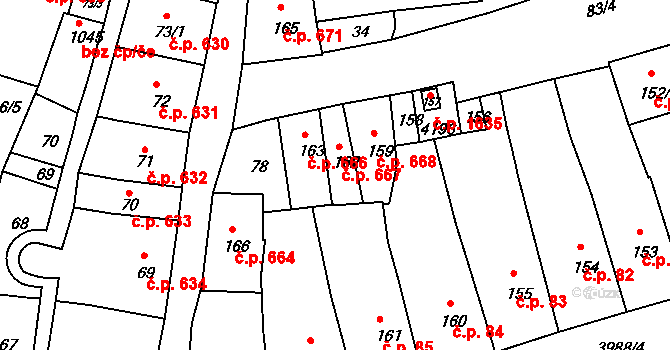 Lipník nad Bečvou I-Město 667, Lipník nad Bečvou na parcele st. 162 v KÚ Lipník nad Bečvou, Katastrální mapa