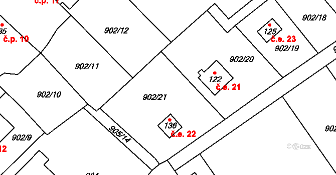 Hološiny 22, Petrovice I, Katastrální mapa