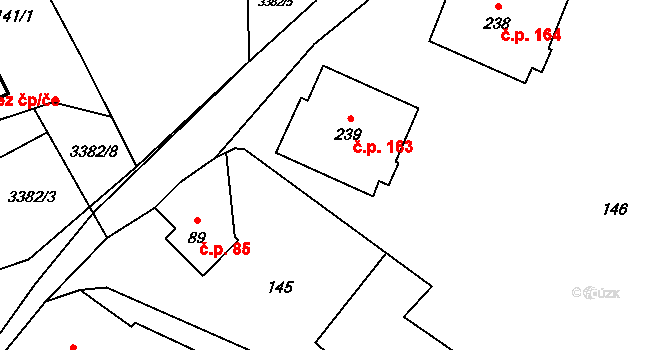 Bohušov 163 na parcele st. 239 v KÚ Bohušov, Katastrální mapa