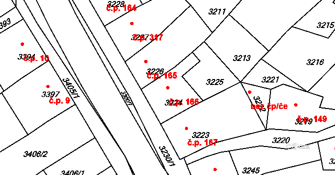 Mimoň I 166, Mimoň na parcele st. 3224 v KÚ Mimoň, Katastrální mapa