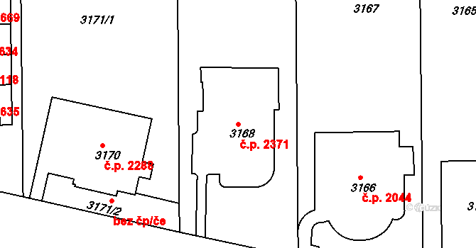 Smíchov 2371, Praha na parcele st. 3168 v KÚ Smíchov, Katastrální mapa