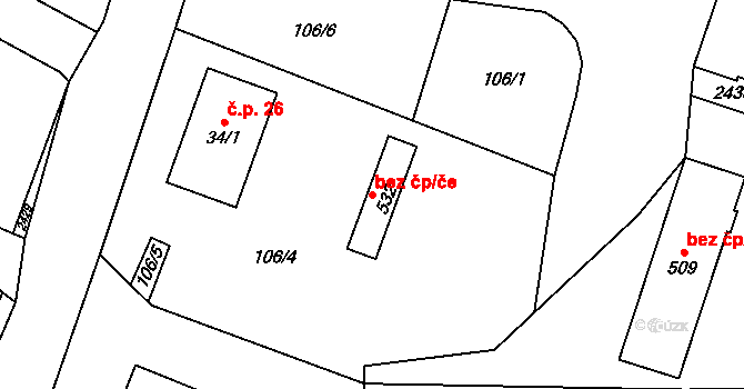 Svatoňovice 42623243 na parcele st. 532 v KÚ Svatoňovice, Katastrální mapa