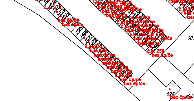 Pacov 42889243 na parcele st. 1070 v KÚ Pacov, Katastrální mapa
