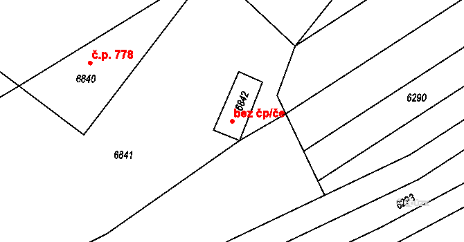 Šardice 44573243 na parcele st. 6842 v KÚ Šardice, Katastrální mapa