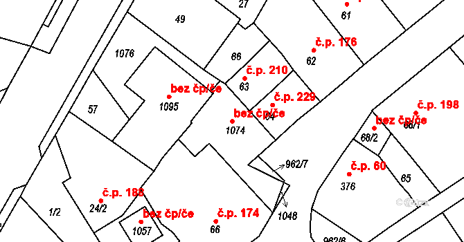 Borohrádek 50769243 na parcele st. 1074 v KÚ Borohrádek, Katastrální mapa
