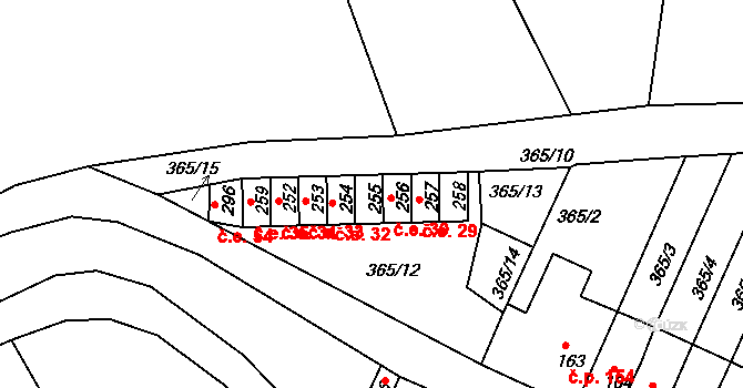 Babí 31, Náchod na parcele st. 255 v KÚ Babí u Náchoda, Katastrální mapa