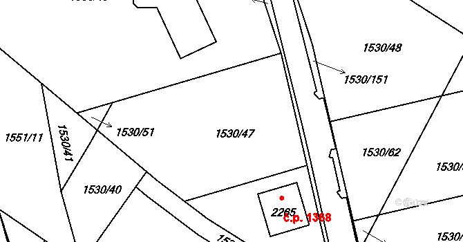 Rosice 1370 na parcele st. 2584 v KÚ Rosice u Brna, Katastrální mapa
