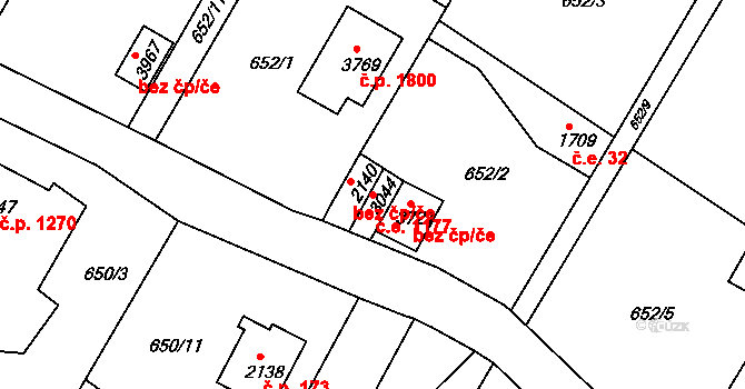 Náchod 1177 na parcele st. 3044 v KÚ Náchod, Katastrální mapa
