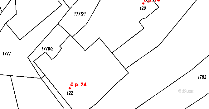Čejtice 24, Horka II na parcele st. 122 v KÚ Horka nad Sázavou, Katastrální mapa