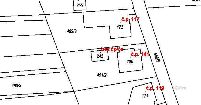 Štítná nad Vláří-Popov 118818244 na parcele st. 242 v KÚ Popov nad Vláří, Katastrální mapa