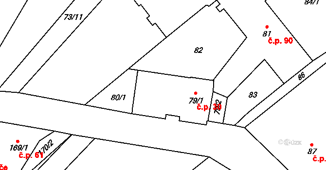 Klikov 30, Suchdol nad Lužnicí na parcele st. 79/1 v KÚ Klikov, Katastrální mapa