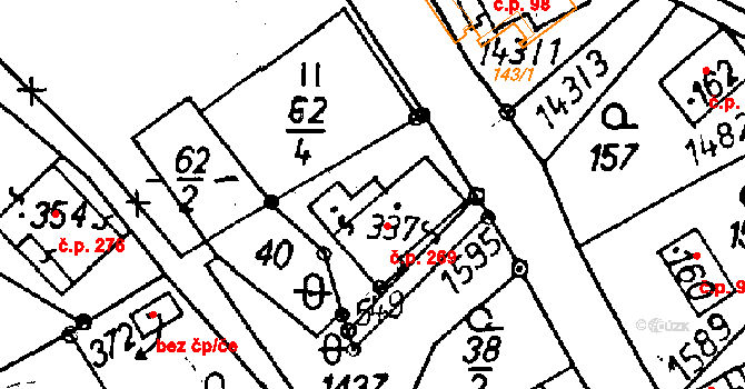 Jeřmanice 269 na parcele st. 337 v KÚ Jeřmanice, Katastrální mapa