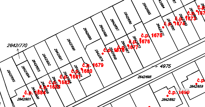 Kuřim 1678 na parcele st. 2642/874 v KÚ Kuřim, Katastrální mapa