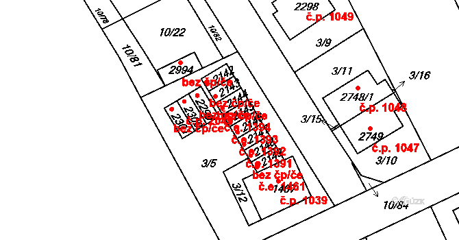 Sezimovo Ústí 1393 na parcele st. 2145 v KÚ Sezimovo Ústí, Katastrální mapa