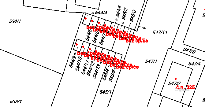 Lipůvka 42035244 na parcele st. 544/13 v KÚ Lipůvka, Katastrální mapa