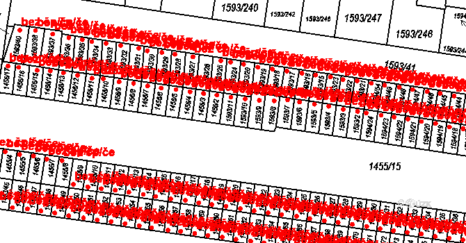 Kosmonosy 45293244 na parcele st. 1593/11 v KÚ Kosmonosy, Katastrální mapa