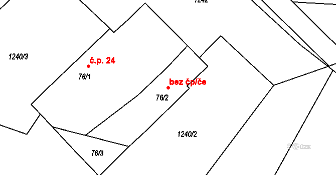 Mičovice 46149244 na parcele st. 76/2 v KÚ Jáma, Katastrální mapa