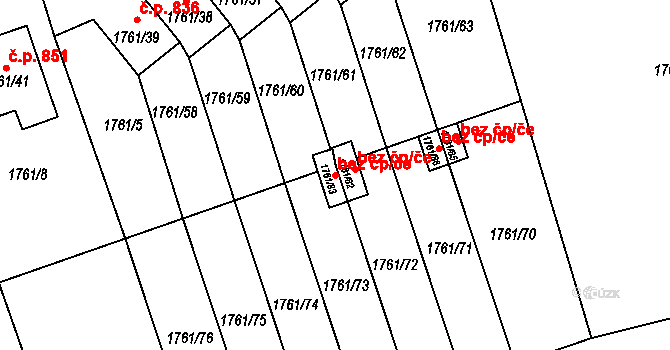 Podbořany 47926244 na parcele st. 1761/83 v KÚ Podbořany, Katastrální mapa
