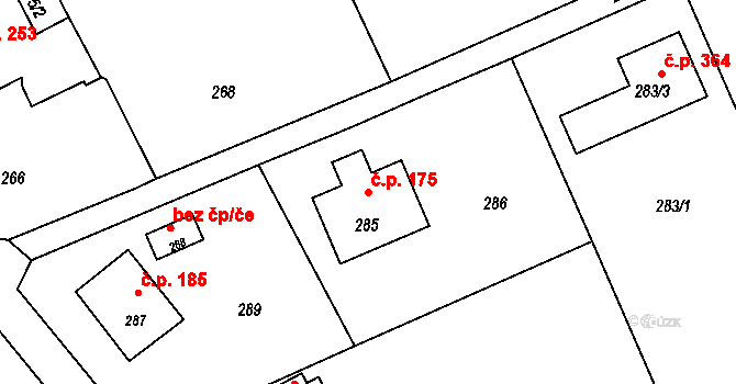 Suchdol nad Odrou 175 na parcele st. 285 v KÚ Suchdol nad Odrou, Katastrální mapa