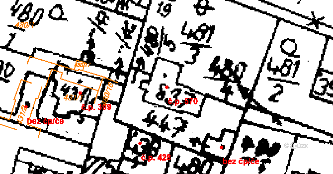 Zlonice 570 na parcele st. 837 v KÚ Zlonice, Katastrální mapa
