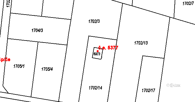 Dvůr Králové nad Labem 5377 na parcele st. 5973 v KÚ Dvůr Králové nad Labem, Katastrální mapa