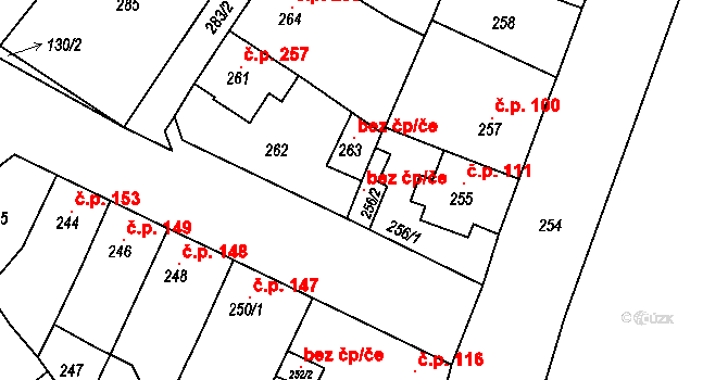 Proboštov 97076244 na parcele st. 256/2 v KÚ Proboštov u Teplic, Katastrální mapa