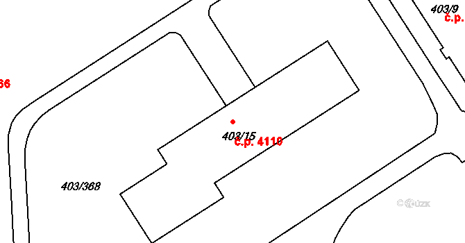 Mšeno nad Nisou 4110, Jablonec nad Nisou na parcele st. 403/15 v KÚ Mšeno nad Nisou, Katastrální mapa