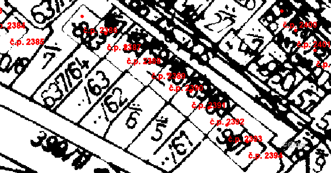 Podlusky 2390, Roudnice nad Labem na parcele st. 897 v KÚ Podlusky, Katastrální mapa