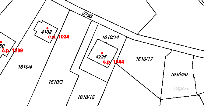 Žamberk 1044 na parcele st. 4226 v KÚ Žamberk, Katastrální mapa
