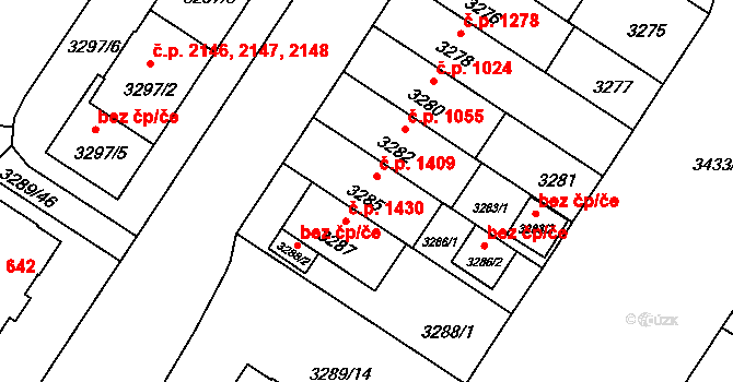 Strašnice 1409, Praha na parcele st. 3285 v KÚ Strašnice, Katastrální mapa