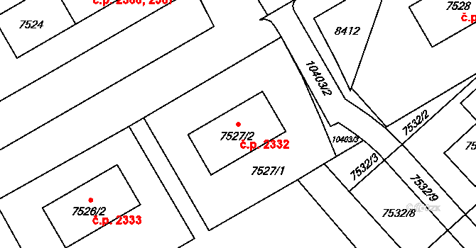 Jižní Předměstí 2332, Plzeň na parcele st. 7527/2 v KÚ Plzeň, Katastrální mapa
