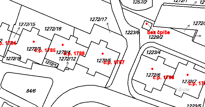 Benešov 1787 na parcele st. 1272/5 v KÚ Benešov u Prahy, Katastrální mapa