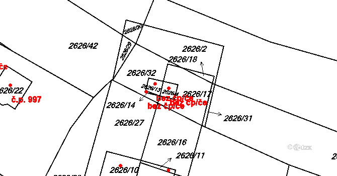 Zruč nad Sázavou 38272245 na parcele st. 2626/4 v KÚ Zruč nad Sázavou, Katastrální mapa