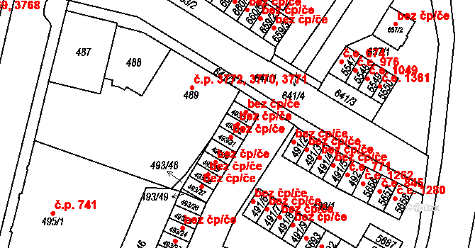 Chomutov 39076245 na parcele st. 493/32 v KÚ Chomutov I, Katastrální mapa