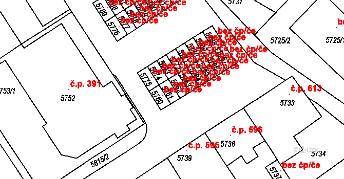 Žďár nad Sázavou 42252245 na parcele st. 5761 v KÚ Město Žďár, Katastrální mapa