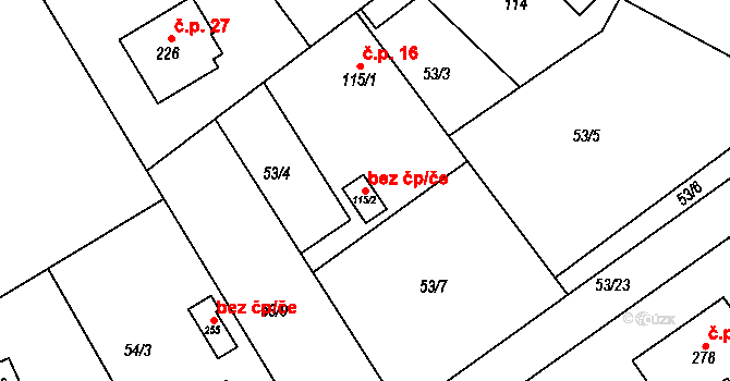 Chlístov 43062245 na parcele st. 115/2 v KÚ Chlístov u Benešova, Katastrální mapa