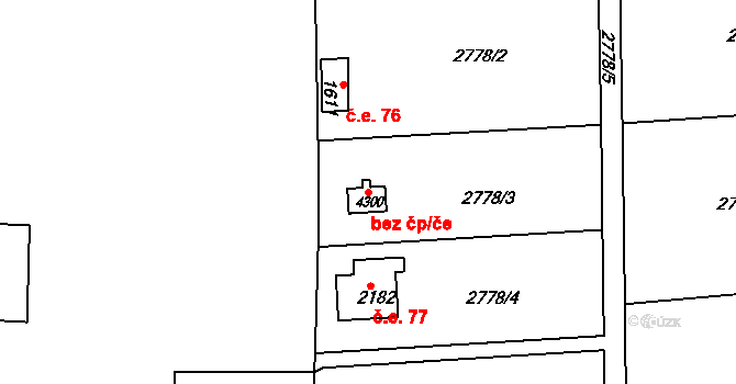 Domažlice 43230245 na parcele st. 4300 v KÚ Domažlice, Katastrální mapa